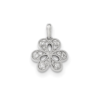 14K Weißgold Echtdiamant-Anhänger