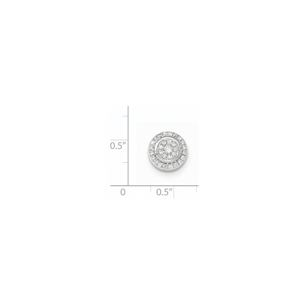 14K Weißgold Gleitanhänger mit beweglichem echten Diamant