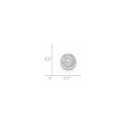 14K Weißgold Gleitanhänger mit beweglichem echten Diamant