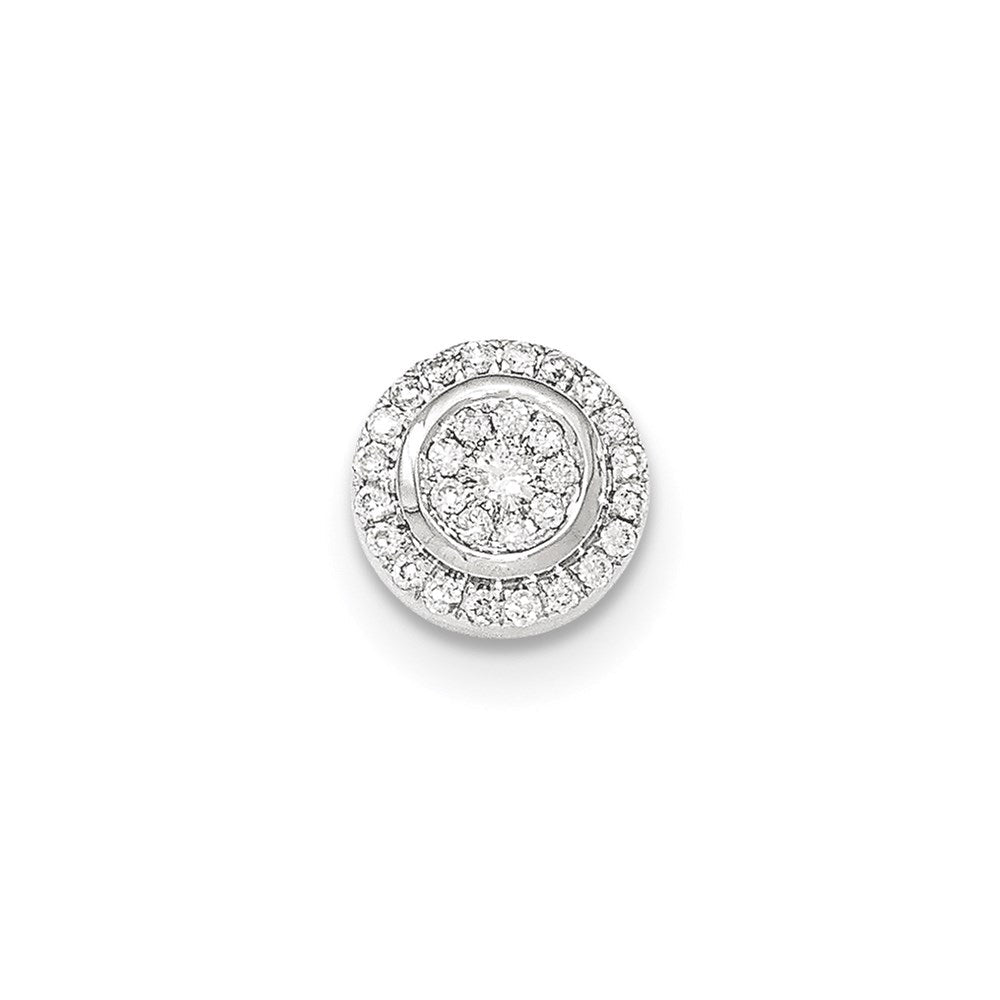 14K Weißgold Gleitanhänger mit beweglichem echten Diamant