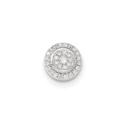 14K Weißgold Gleitanhänger mit beweglichem echten Diamant