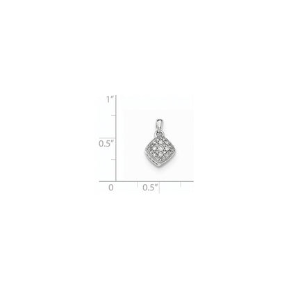 14K Weißgold Anhänger mit echtem Diamant