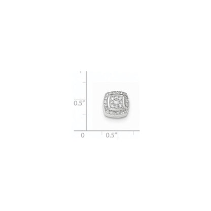 14K Weißgold Gleitanhänger mit echtem Diamant