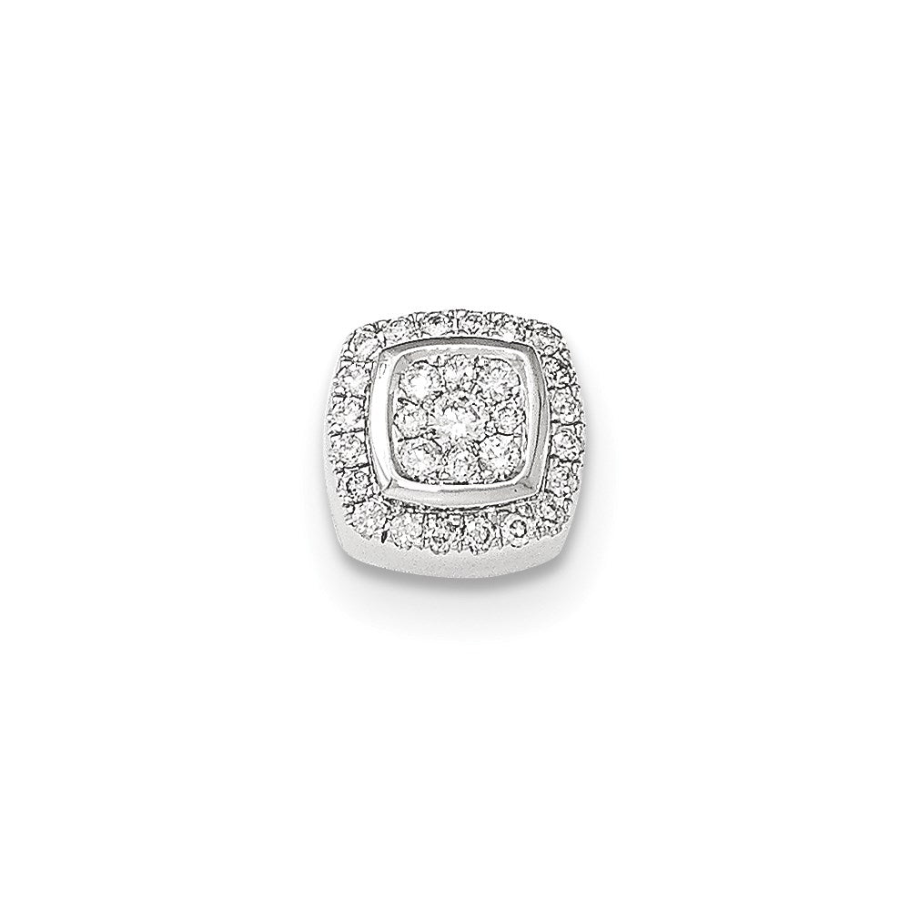 14K Weißgold Gleitanhänger mit echtem Diamant