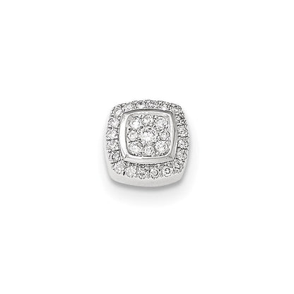 14K Weißgold Gleitanhänger mit echtem Diamant