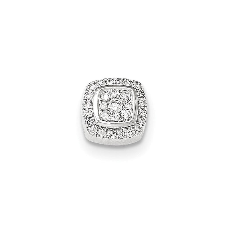 14K Weißgold Gleitanhänger mit echtem Diamant