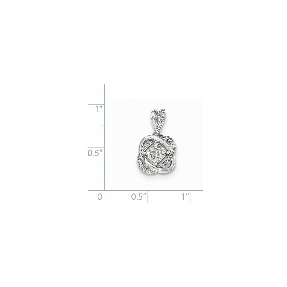 14K Weißgold Echtdiamant-Quadrat-Cluster-Anhänger