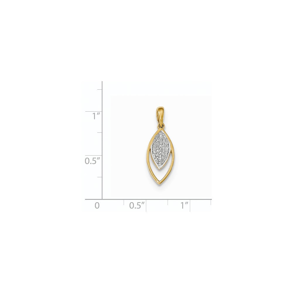 14K Gelbgold Anhänger mit echten Diamanten