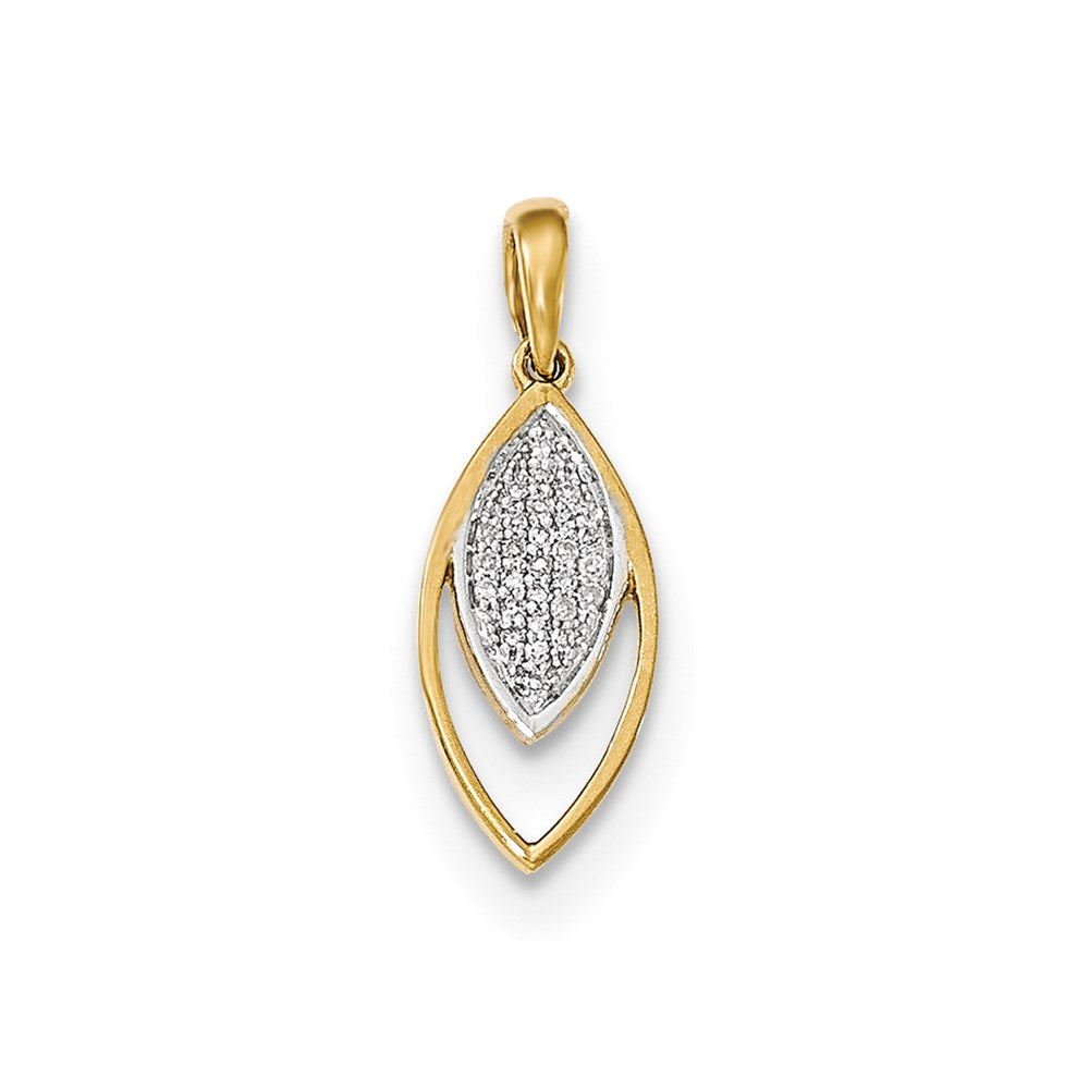14K Gelbgold Anhänger mit echten Diamanten