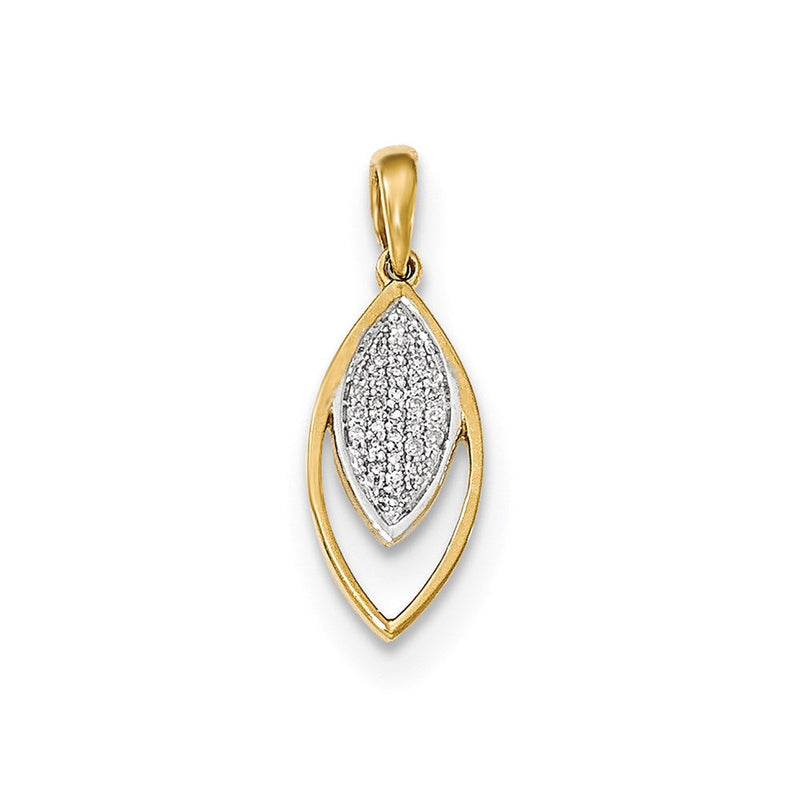 14K Gelbgold Anhänger mit echten Diamanten