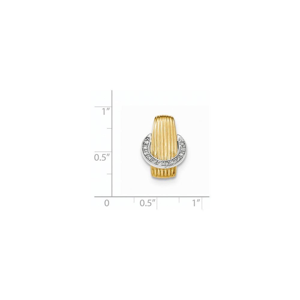 14K Gelbgold Anhänger mit echten Diamanten und Rhodium-Kette zum Aufgleiten