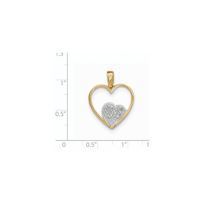 14K Gelbgold Anhänger „Offenes Herz“ mit echten Diamanten