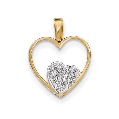 14K Gelbgold Anhänger „Offenes Herz“ mit echten Diamanten