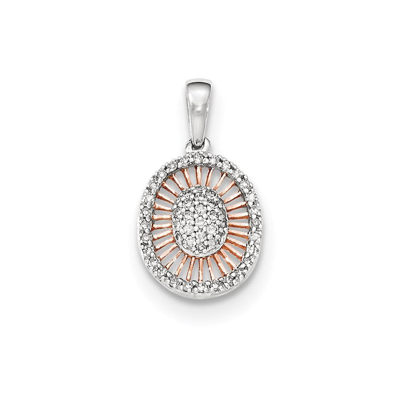 14K Weißgold Diamant-Anhänger mit Rosé-Rhodium