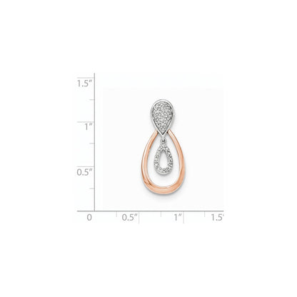 14K Weiß- und Roségold Anhänger mit echten Diamanten