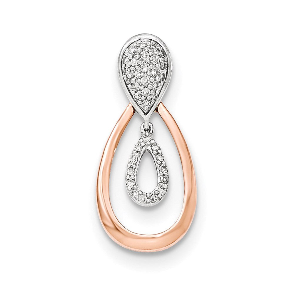 14K Weiß- und Roségold Anhänger mit echten Diamanten