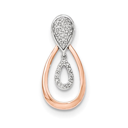 14K Weiß- und Roségold Anhänger mit echten Diamanten