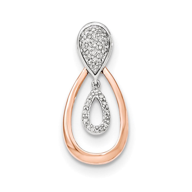 14K Weiß- und Roségold Anhänger mit echten Diamanten