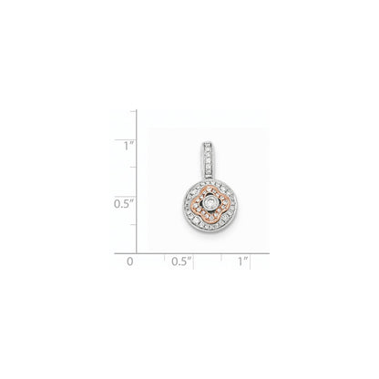 14K Bicolor Gold Kreis-Anhänger mit echtem Diamant
