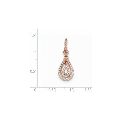 14K Roségold Polierter Echter Diamant-Anhänger