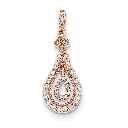 14K Roségold Polierter Echter Diamant-Anhänger
