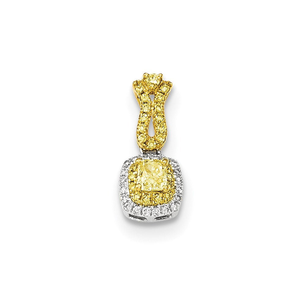 14K Bicolor-Gold Fancy-Gelb-Diamant-Anhänger