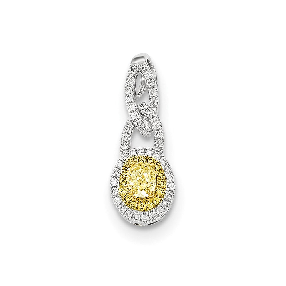 14K Bicolor Gold Anhänger mit Fancy Yellow Diamant