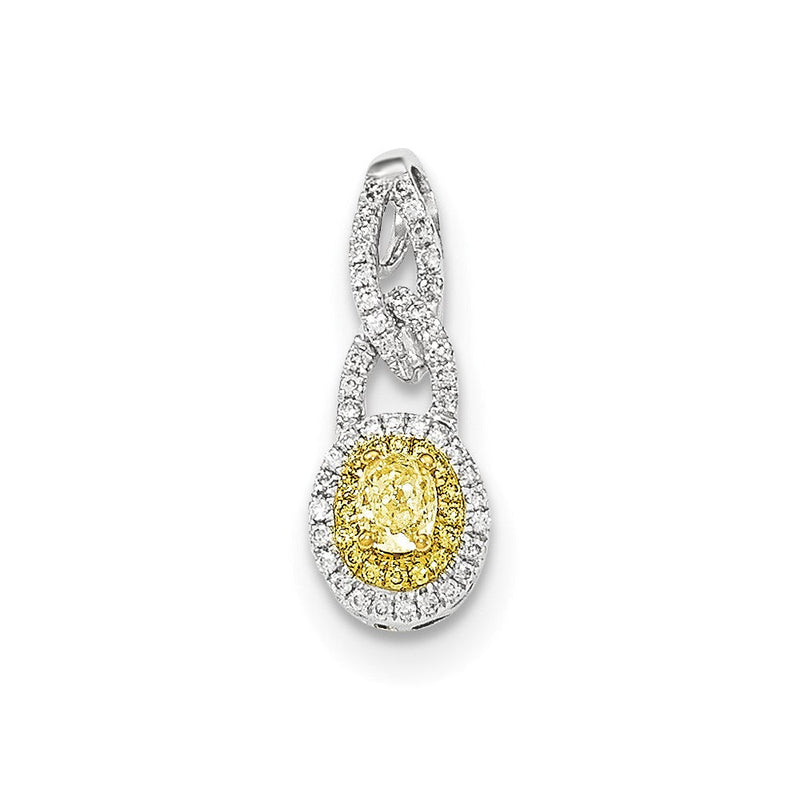 14K Bicolor Gold Anhänger mit Fancy Yellow Diamant