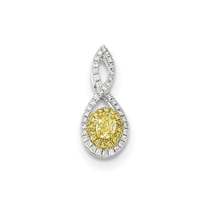 14K Bicolor-Gold Fancy-Yellow-Diamant-Anhänger
