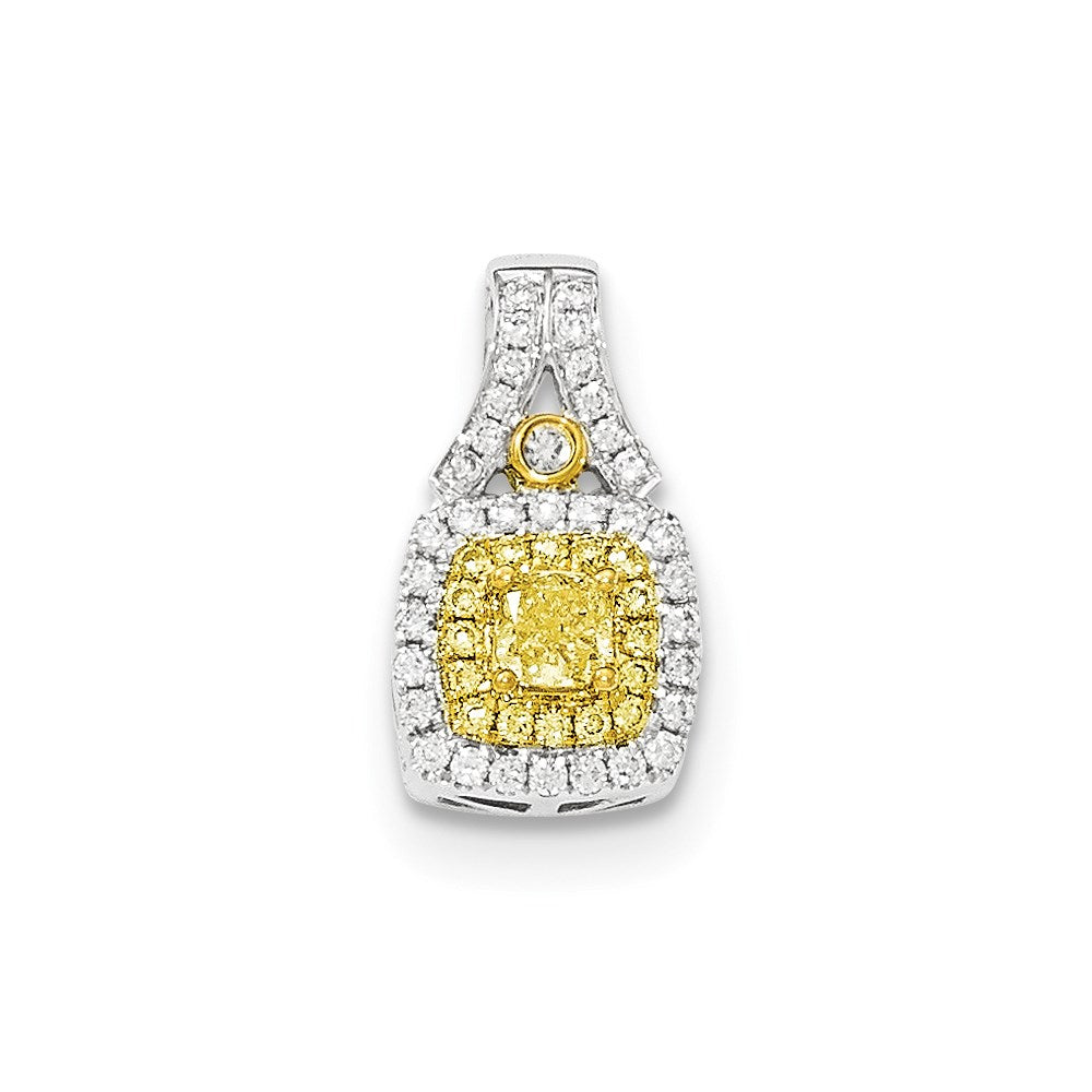 14K Zweifarbgold-Anhänger mit Fancy Yellow Diamant