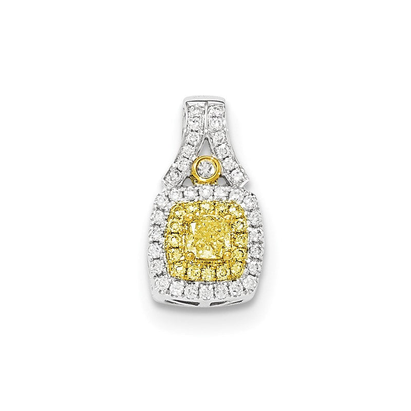 14K Zweifarbgold-Anhänger mit Fancy Yellow Diamant