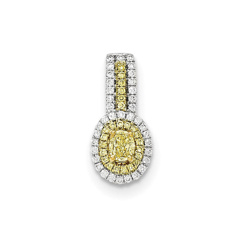 14K Bicolor-Gold-Anhänger mit Fancygelbem Diamant