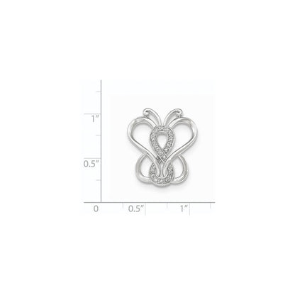 14K Weißgold Echt Diamant Schmetterling Kette Anhänger