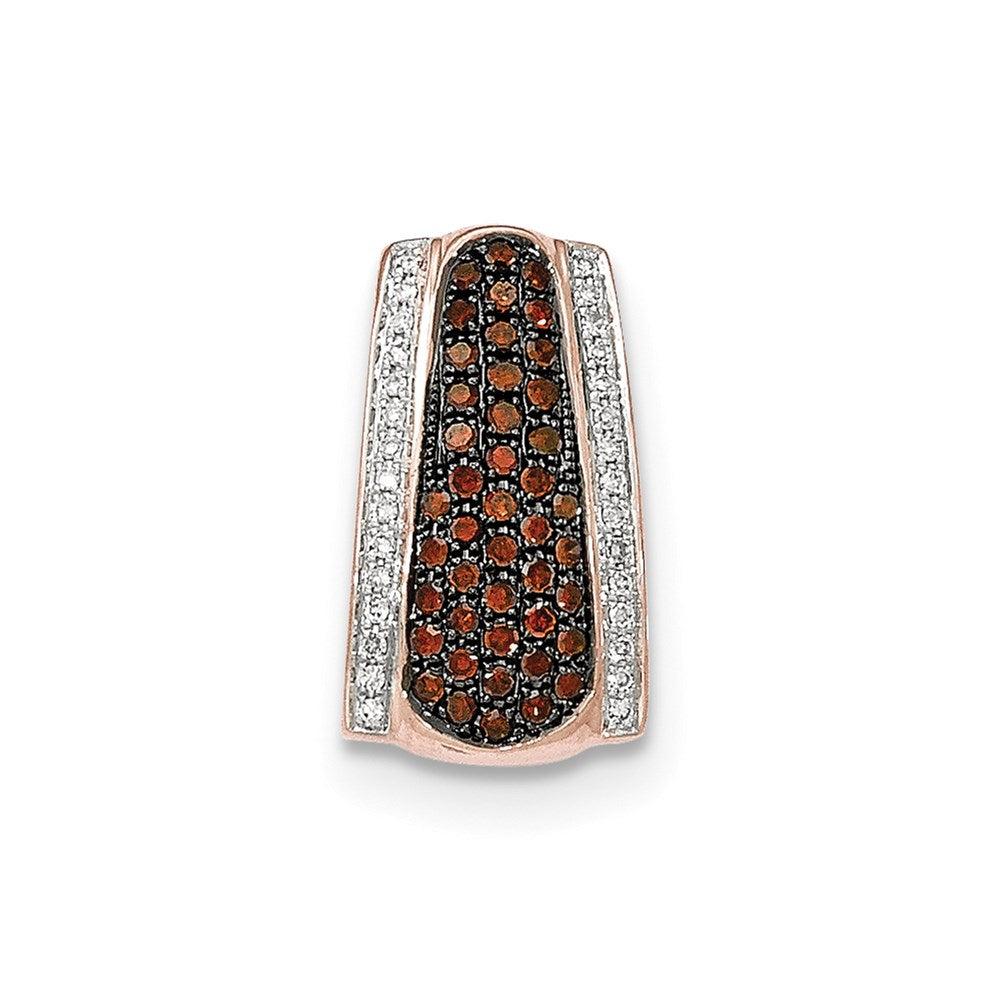 14K Roségold Rot Cognac und Weiß Echt Diamant Omega Anhänger
