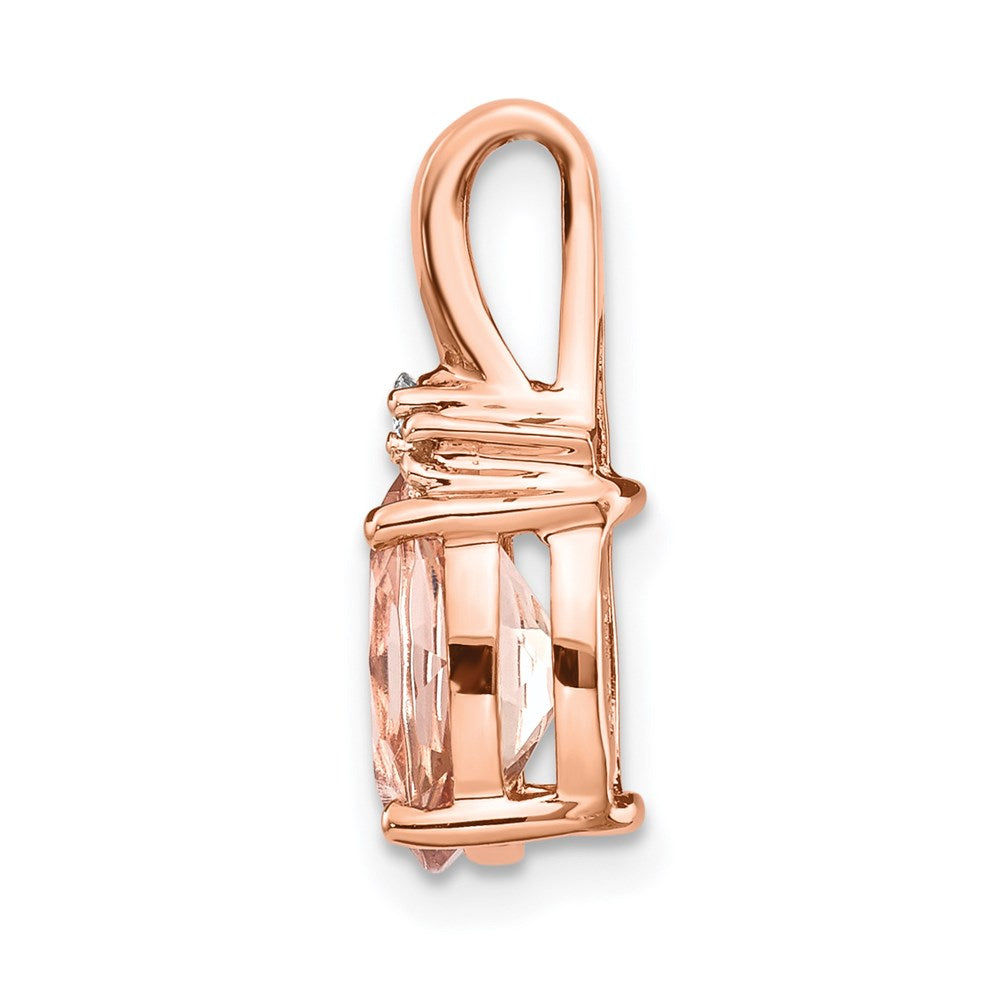 14K Roségold Morganit- und Echtdiamant-Anhänger