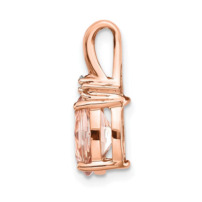 14K Roségold Morganit- und Echtdiamant-Anhänger