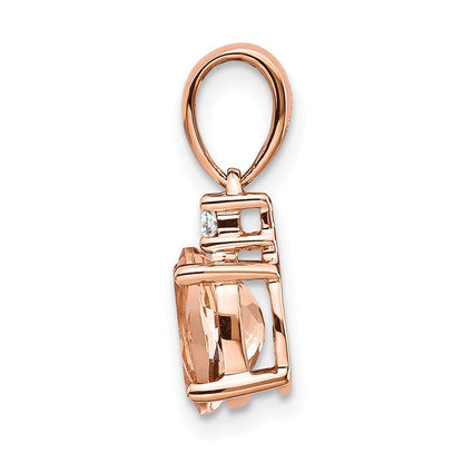 14K Roségold Anhänger mit ovalem Morganit und Diamant