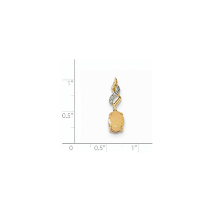 14K Gelbgold Anhänger mit Opal und echtem Diamant