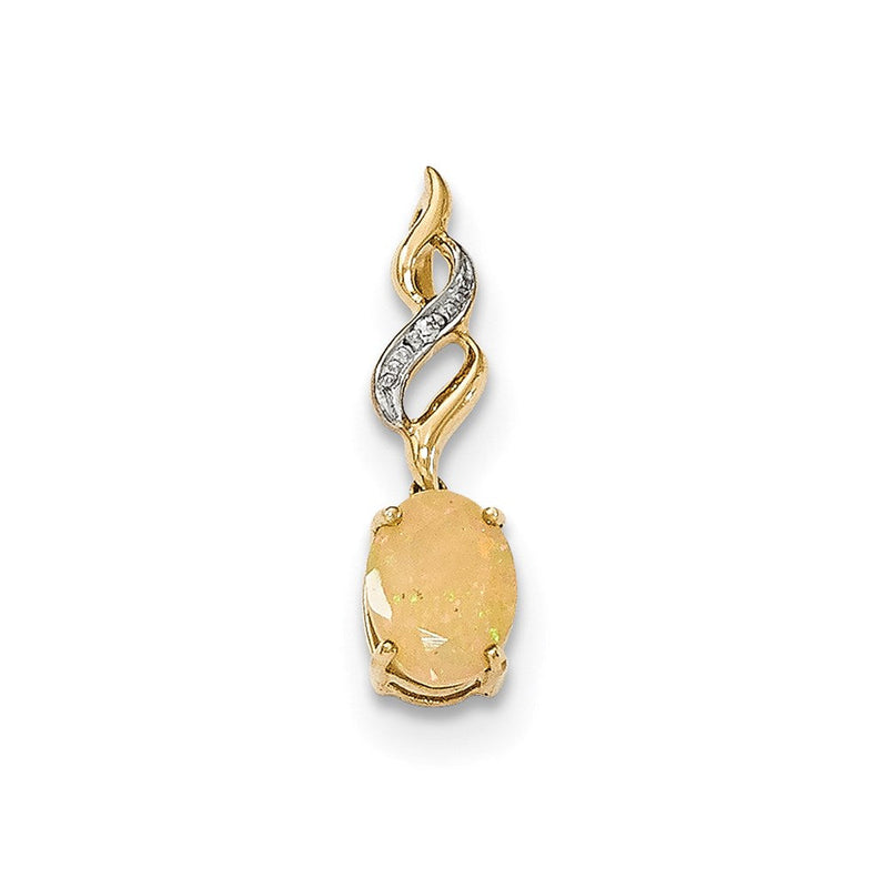 14K Gelbgold Anhänger mit Opal und echtem Diamant
