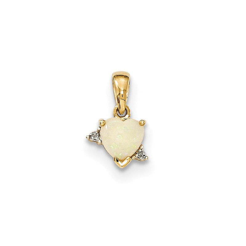14K Gelbgold Opal- und Echtdiamant-Anhänger