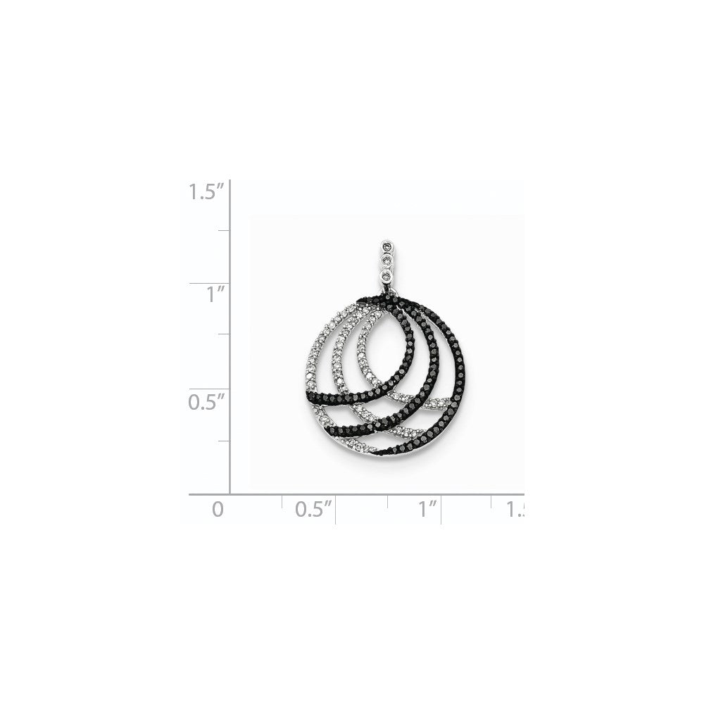 14K Weißgold Anhänger mit weißen und schwarzen echten Diamanten