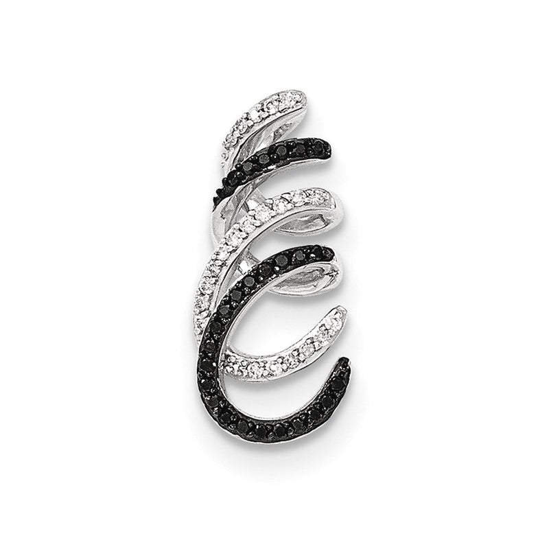 Anhänger aus 14K Weißgold mit schwarzen und weißen Diamanten