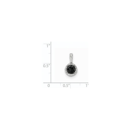 14K Weißgold-Anhänger mit echten schwarzen und weißen Diamanten