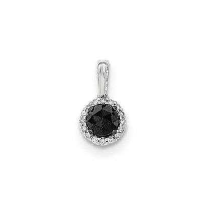 14K Weißgold-Anhänger mit echten schwarzen und weißen Diamanten