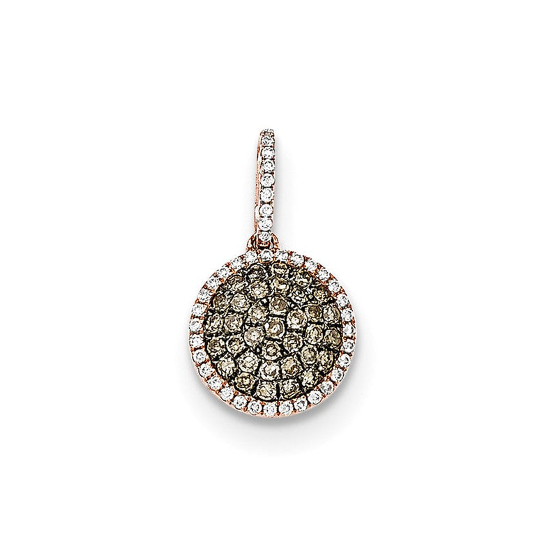 14K Roségold Echtdiamant- und Pavé-Champagner-Echtdiamant-Anhänger