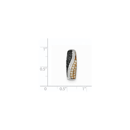 14K Weißgold-Anhänger mit schwarzen, champagnerfarbenen und weißen Diamanten
