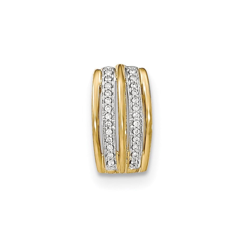 14K Gelbgold Echt-Diamant-Pavé-Gleitanhänger