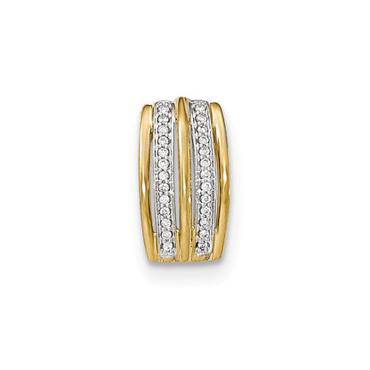 14K Gelbgold Echt-Diamant-Pavé-Gleitanhänger