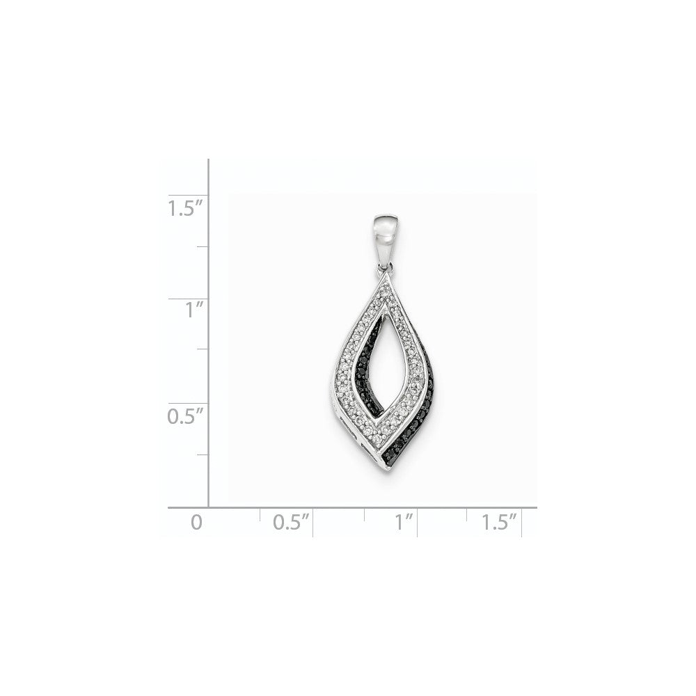 14K Weißgold Schwarz-Weiß Echtdiamant-Anhänger