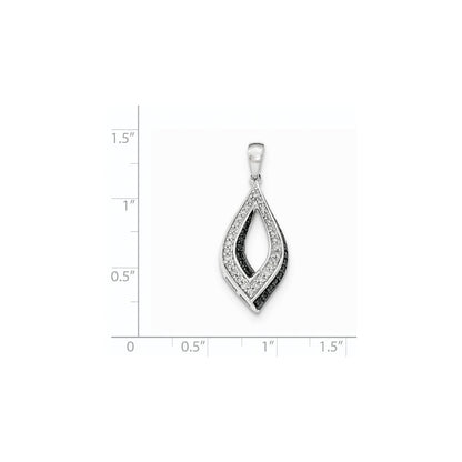 14K Weißgold Schwarz-Weiß Echtdiamant-Anhänger